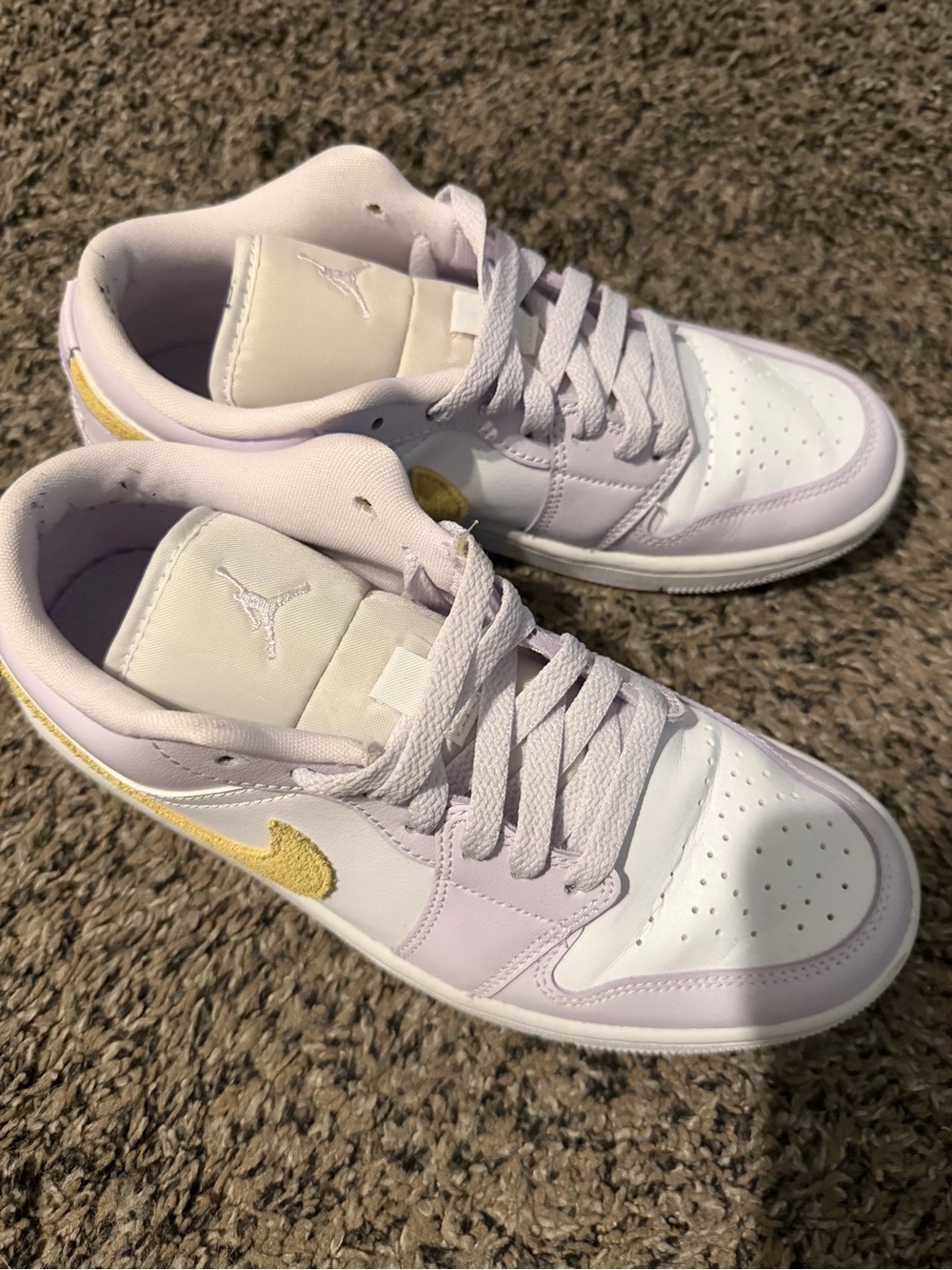 Nike Women's Low-Top Sneakers in Lavender, White and Yellow